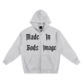 Made In Gods Image Zip Up Hoodie | Black Text